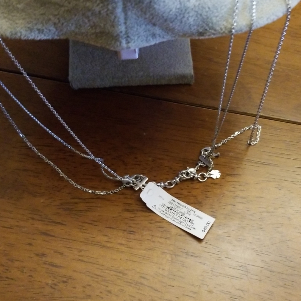 Three strand Lucky Brand silver necklace - Picture 4 of 8
